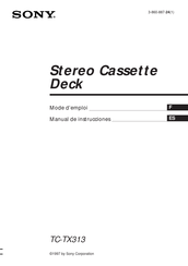 Sony TC-TX313 Mode D'emploi