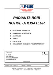 S. Plus RGIB 105 DA Notice Utilisateur