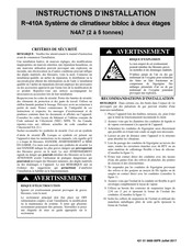 Comfort Products N4A7 Instructions D'installation