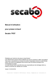 Secabo TPD7 Manuel D'utilisation