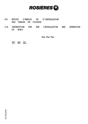 ROSIERES TC 49 IL Notice D'emploi Et D'installation