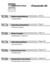 HumanTechnik Crescendo 50 Mode D'emploi