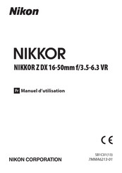 Nikon NIKKOR Z DX 16-50mm f/3.5-6.3 VR Manuel D'utilisation