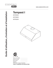 Zephyr Essentials Tempest I AK7036AS Guide D'utilisation, D'entretien Et D'installation