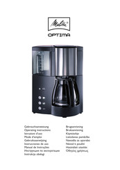 Melitta OPTIMA Mode D'emploi