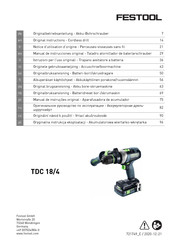 Festool TDC 18/4 Notice D'utilisation D'origine