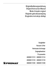 PROMAT 4000817243 Mode D'emploi Original