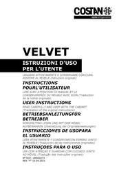 Costan VELVET Instructions Pour L'utilisateur