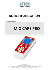 I-Tech MIO CARE PRO Notice D'utilisation