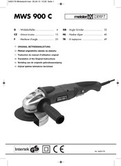 MeisterCraft MWS 900 C Traduction Du Manuel D'utilisation Original