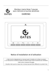 Gates DIAMOND Notice D'installation Et D'utilisation