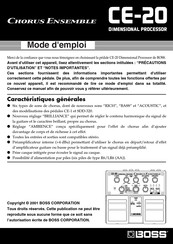 Boss Chorus Ensemble CE-20 Mode D'emploi