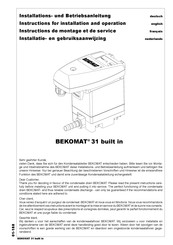 Beko MAT 31 Instructions De Montage Et De Service