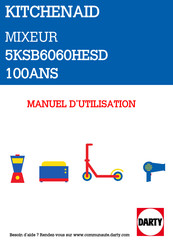 KitchenAid 5KSB6060 Mode D'emploi