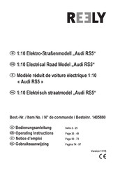Reely Audi RS5 Notice D'emploi