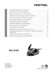Festool EHL 65 EQ Instructions De Montage Et D'entretien