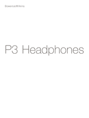 Bowers & Wilkins P3 Mode D'emploi