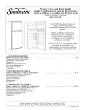 Sunbeam DFF258WSB Guide D'utilisation Et Soins De Propriètaire