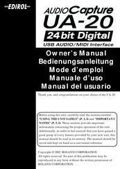 Edirol Audio Capture UA-20 Mode D'emploi