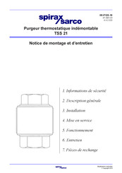 Spirax Sarco TSS 21 Notice De Montage Et D'entretien