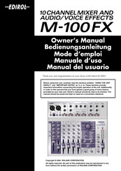 Roland Edirol M-100FX Mode D'emploi
