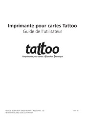 Evolis Card Printer Tatoo Guide De L'utilisateur