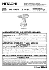 Hitachi DS 14DSAL Instructions De Sécurité Et Mode D'emploi