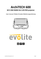 Evolite ArchiTECH 600 Mode D'emploi