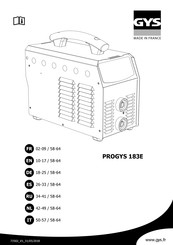 GYS PROGYS 183E Mode D'emploi