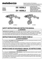 Metabo HPT DS 18DBL2 Instructions De Sécurité Et Mode D'emploi