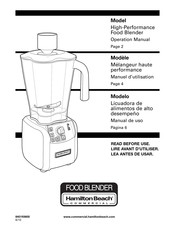 Hamilton Beach Commercial HBF600-AU Manuel D'utilisation