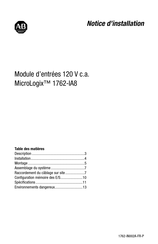 Rockwell Automation MicroLogix 1762-IA8 Notice D'installation