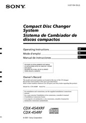 Sony CDX-454RF Mode D'emploi