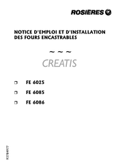 ROSIERES FE 6085 Notice D'emploi Et D'installation