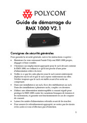Polycom RMX 1000 V2.1 Guide De Démarrage
