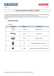 SEFRAM BK Precision CB300 Guide D'utilisation Simplifié