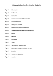 Mcc Aviation Boréa H2 Notice D'utilisation