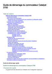 Cisco Catalyst 3750 Guide De Démarrage