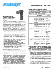 Shure BETA 56A Mode D'emploi