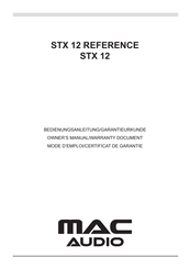 MAC Audio STX 12 Mode D'emploi