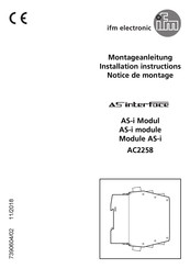 IFM Electronic AS-interface AC2258 Notice De Montage