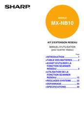 Sharp MX-NB10 Manuel D'utilisation