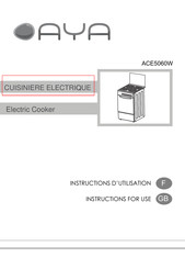 AYA ACE5060W Instructions D'utilisation