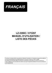 JUKI LZ-2290C Manuel D'utilisation Et Liste De Pièces