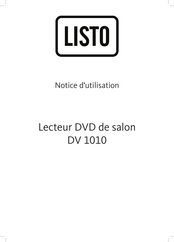 Listo DV 1010 Notice D'utilisation