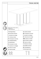 TRADE POINT TAVIA-140 Instructions De Montage