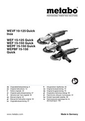 Metabo WEF 15-150 Quick Notice Originale