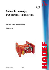 HADEF 3405 Notice De Montage, D'utilisation Et D'entretien
