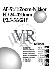 Nikon AF-S VR Zoom-Nikkor 24-120 mm f/3.5-5.6G IF-ED Manuel D'utilisation