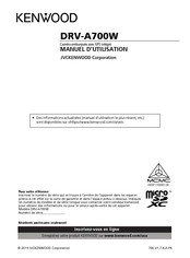 Kenwood DRV-A700W Manuel D'utilisation